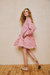 Chloe Dress Pink Dianthus Block Print