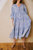 Evie Dress Blue Dahlia Block Print
