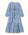 Evie Dress Blue Dahlia Block Print