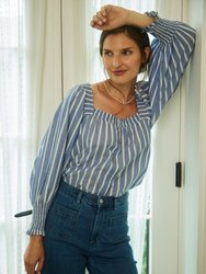 Frankie Blue And White Stripe Blouse