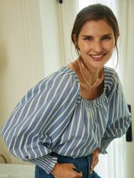 Frankie Blue And White Stripe Blouse - Blue And White
