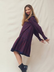 Gracie Dress Burgundy Check