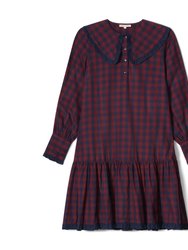 Gracie Dress Burgundy Check