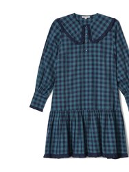 Gracie Dress Teal Check