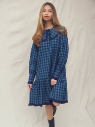 Gracie Dress Teal Check