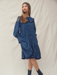 Gracie Dress Teal Check - Teal