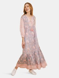 Molly Dress Lilac And Pink Mixed Floral Block Print - Pink