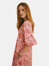 Molly Dress Pink Mixed Floral Block Print