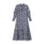 Sophia Dress Navy Dahlia Block Print