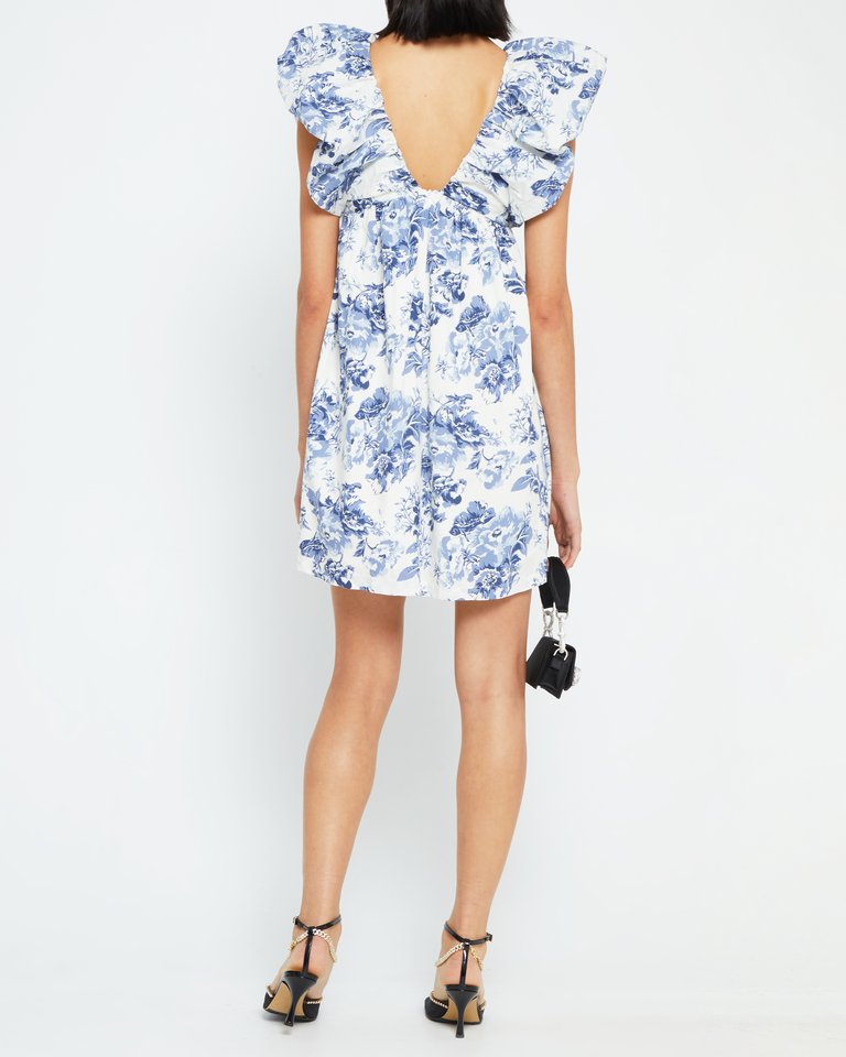 Didi Dress - Blue Toile