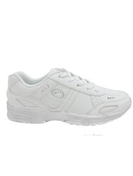 Childrens/Kids School Sneakers - White - White