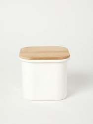 Tall Enamel Food Container - Natural