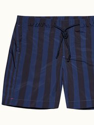 Bulldog Drawcord Mix Stripe Swim Shorts - Dark Sapphire