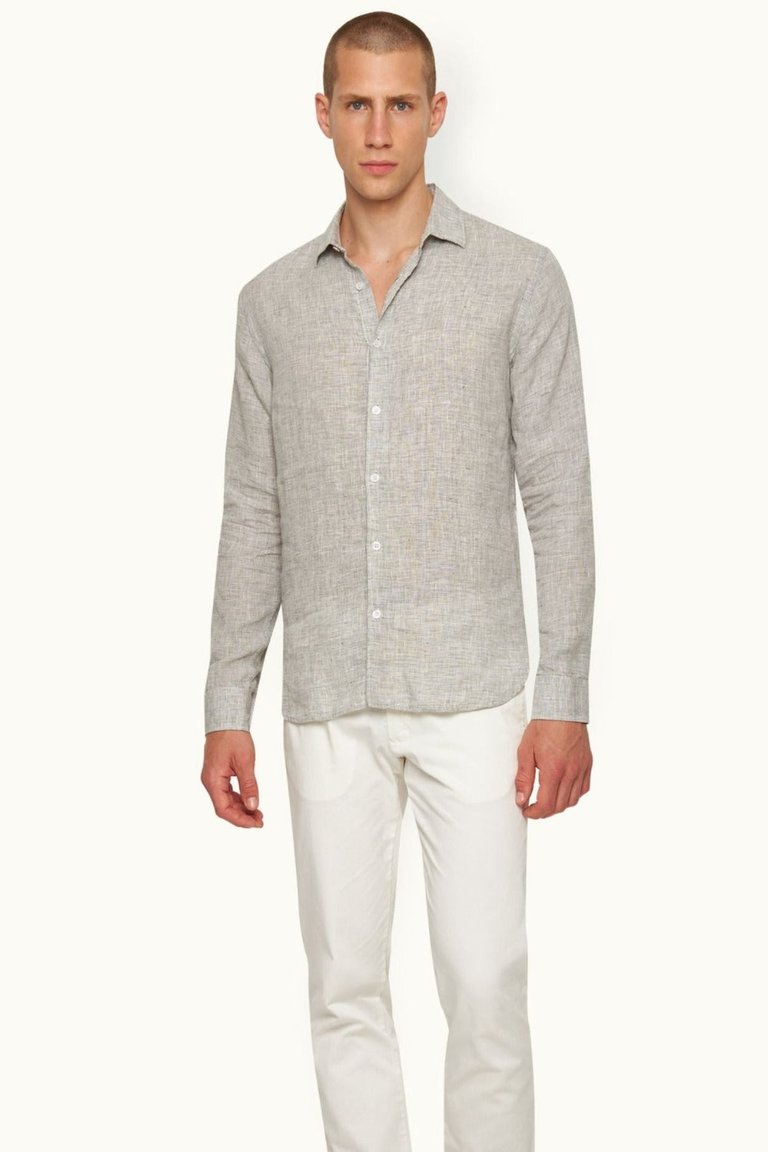 Giles Linen CLS II Shirt - Graphite-White