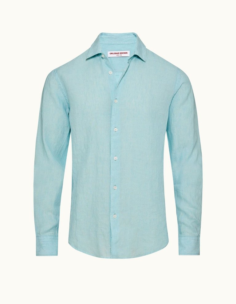 Giles Stitched II Light Sky Pool Shirt - Light Sky Pool