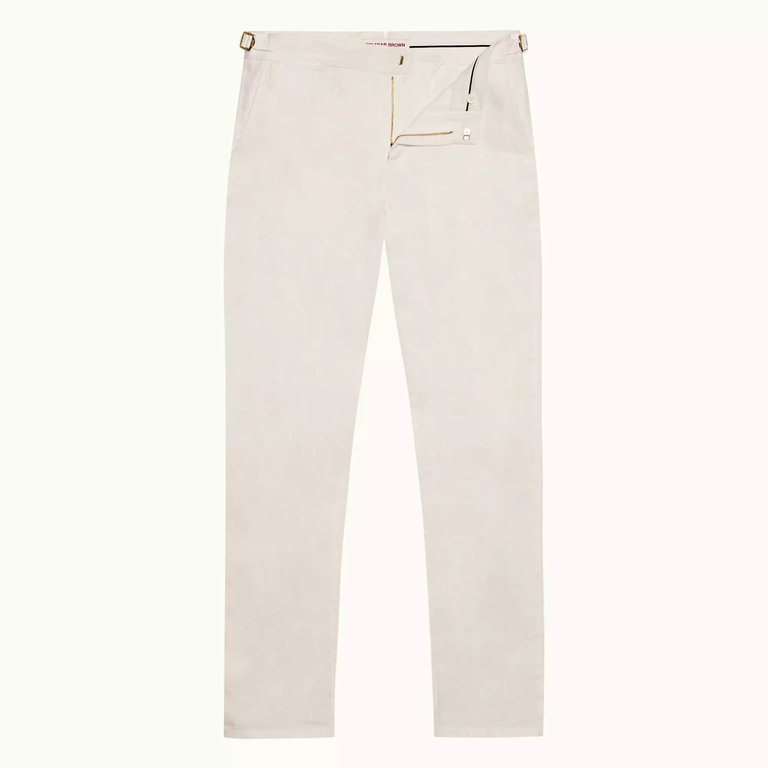 Griffon Linen OB Stripe Pants - White Sand