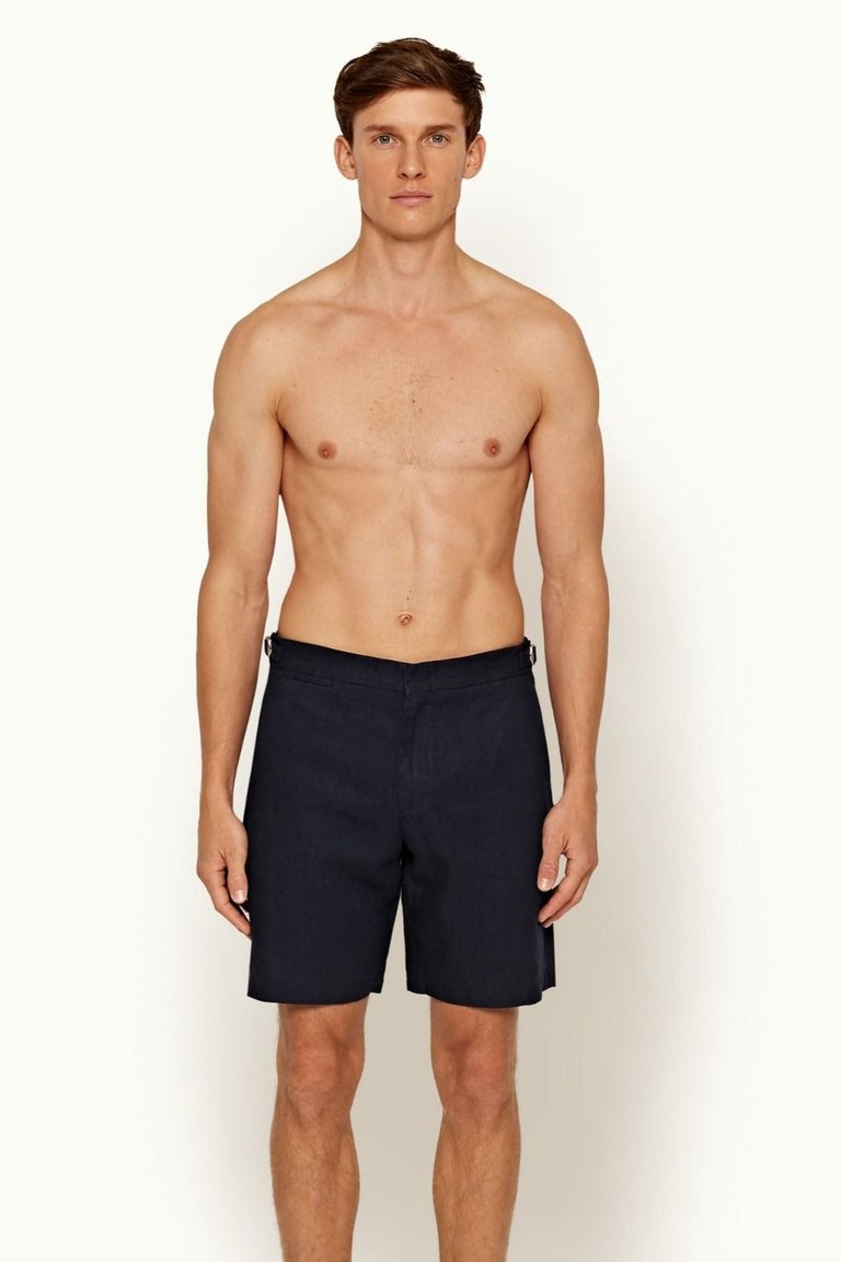 Norwich Linen Shorts - Navy