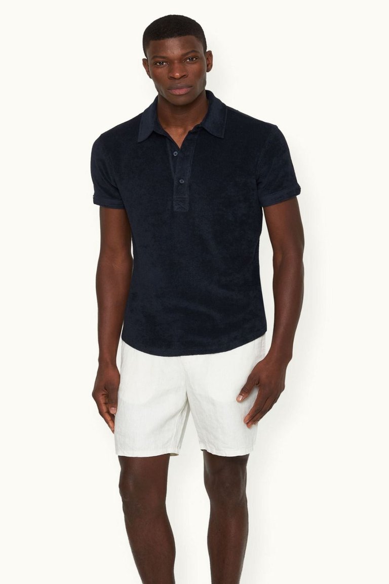 Sebastian Tailored Toweling Polo - Night Iris