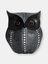 Black Owl Statue Figurine - Animal Sculpture Home Decoration for Bedroom Living Room Kitchen Office Bathroom House Decor Figurines