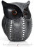 Black Owl Statue Figurine - Animal Sculpture Home Decoration for Bedroom Living Room Kitchen Office Bathroom House Decor Figurines