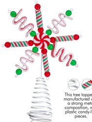 Candy Snowflake Tree Topper - Peppermint Candy Cane Sour Belt Jelly Licorice Star Snowflakes Christmas Tree Top Decorations