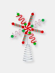 Candy Snowflake Tree Topper - Peppermint Candy Cane Sour Belt Jelly Licorice Star Snowflakes Christmas Tree Top Decorations