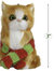 Christmas Mini Cat Ornament - Furry Orange Kitten with Scarf Holiday Tree Hanging Decoration