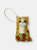 Christmas Mini Cat Ornament - Furry Orange Kitten with Scarf Holiday Tree Hanging Decoration