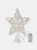 Christmas Rattan Tree Topper – White and Silver Xmas Rustic Star LED Light Up Tree Topper Ornament Decoration