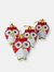 Glitter Christmas Owl Ornaments - Snowy Glitter White and Red Animal Owls Christmas Tree Ornament Decorations - 4 Birds