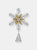 Glitter Snowflake Tree Topper – Silver and Gold Bare Branches Styled Sparkling Gem Detailed Christmas Star Tree Top Ornament Decorations