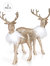 Gold Glitter Christmas Reindeer - Holiday Party Deer Figurine Statues Dinner Tabletop Decorations Centerpiece - Pack of 2