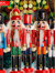 Nutcrackers Hanging Ornament Figures - Christmas Mini Wooden King and Soldier Nutcracker