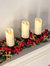 Ornativity Christmas Décor Candle Holder – Xmas Themed Candle Holder Centerpiece Decorations with Red and Gold Berries and Evergreens