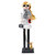 Ornativity Christmas Dog Mom Nutcracker – White and Black Wooden Nutcracker Woman with Dog on Leash and a Smartphone in Hand