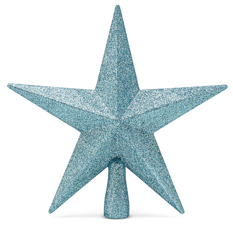 Ornativity Glitter Star Tree Topper - Christmas Tiffany Blue Decorative Holiday Bethlehem Star Ornament