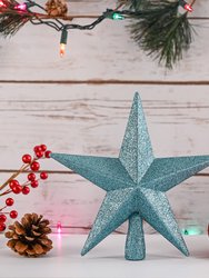 Ornativity Glitter Star Tree Topper - Christmas Tiffany Blue Decorative Holiday Bethlehem Star Ornament