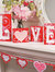 Red Wooden Love Blocks - Valentine's Day Romantic Heart Wood Letters Block 