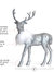 Silver Glitter Christmas Reindeer - Holiday Party Deer Figurine Statues Dinner Tabletop Decorations Centerpiece - Pack of 2