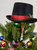 Snowman Hat Tree Topper - Snow Man Top Hat Christmas Tree Top Decorations With Plaid Red Ribbon And Mistletoe Holly And Berry