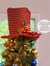 Snowman Hat Tree Topper - Snow Man Winter Holiday Top Hat Christmas