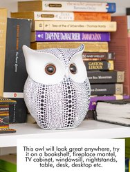 White Owl Statue Figurine - Animal Sculpture Home Decoration for Bedroom Living Room Kitchen Office Bathroom House Decor Figurines