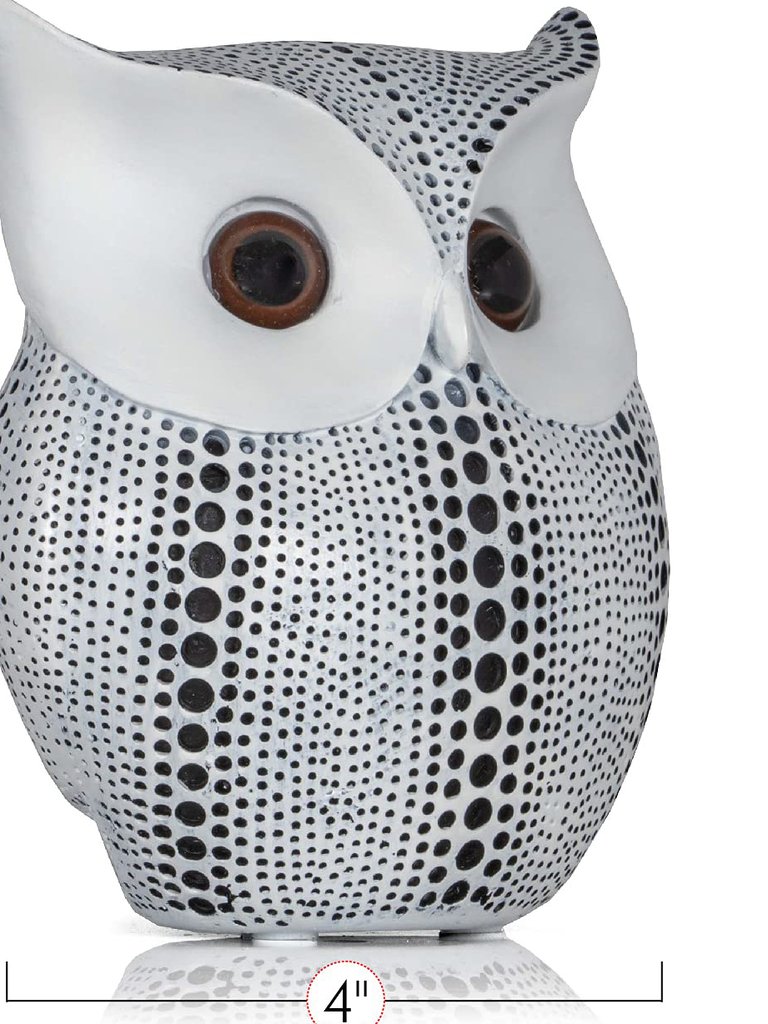 White Owl Statue Figurine - Animal Sculpture Home Decoration for Bedroom Living Room Kitchen Office Bathroom House Decor Figurines