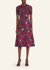 Button Front Dahlia Cotton Poplin Dress - Fuchsia/Olive