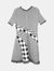 Oscar De La Renta Women's Black / White Checked Flared-Hem Woven Midi Dress - XL