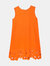 Oscar De La Renta Women's Burnt Orange Sleeveless Crewneck Cut Out Hem Dress - Burnt Orange