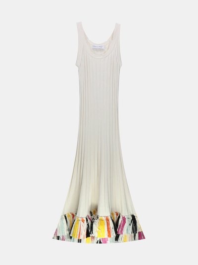 Oscar de la Renta Oscar De La Renta Women's White Multi Sleeveless Silk Midi Dress - S product