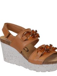 Fair Isle Wedge Sandals - Camel