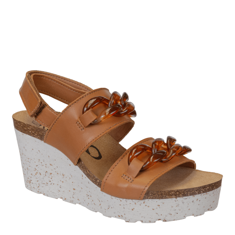 Fair Isle Wedge Sandals - Camel