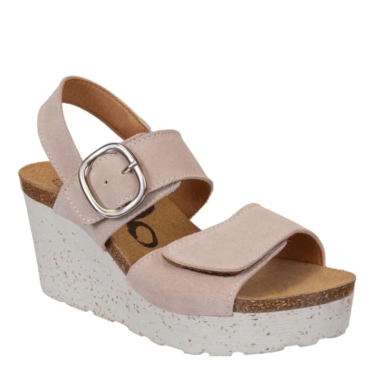 Peasant Wedge Sandal - Rosette